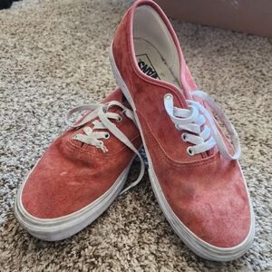Suede Vans "Authentic", size 10.5 men's/12 women's, brick red.